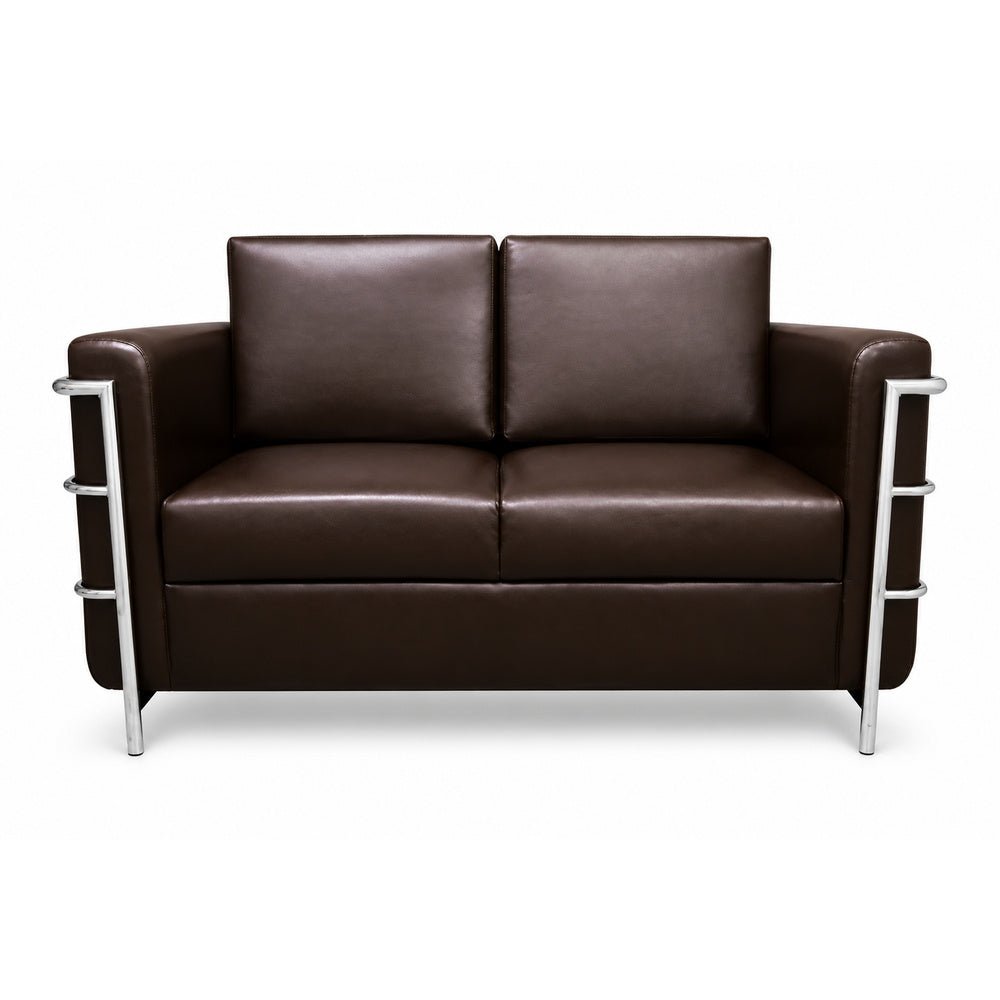 Sofá para Recepción - GEBESA PIERO - 2 Plazas - Asiento y Respaldo Tapizado en Tactopiel - GDB280P2 - GEBESA - NOGAL BEAT - Sillón Ocasional