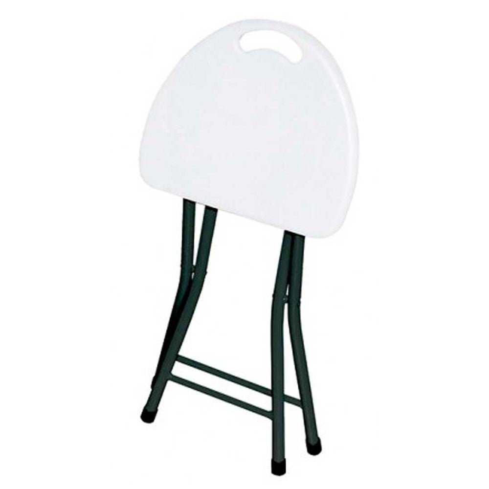 TABURETE RESOL EASY STOOL | Taburete Ocasional para Negocio Evento | 47 cm | Plegable de Acero Pintado | Polietileno Alta Densidad | Exterior Techado - 66472 - Resol - NOGAL BEAT - Taburete