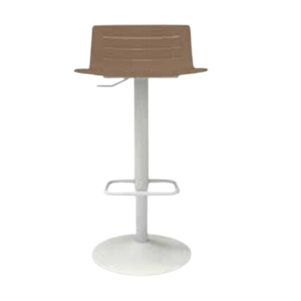 TABURETE RESOL SKIN PIE CENTRAL UPHOLSTERED SEAT PAD | Taburete Ocasional para Barra | 77 cm | Inyección PP Fibra de Vidrio | Estructura Acero Pintado | Interior - 85520 - Resol - NOGAL BEAT - Bancos