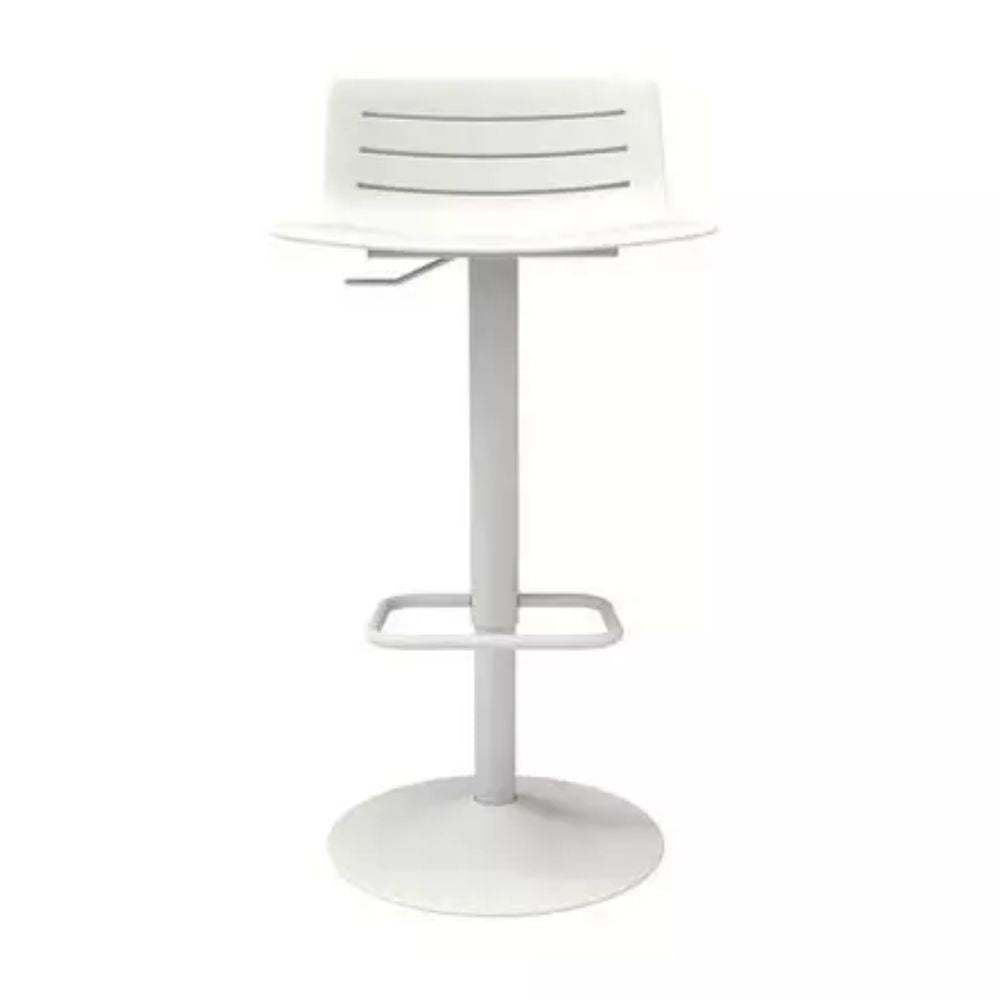 TABURETE RESOL SKIN PIE CENTRAL UPHOLSTERED SEAT PAD | Taburete Ocasional para Barra | 77 cm | Inyección PP Fibra de Vidrio | Estructura Acero Pintado | Interior - 85473 - Resol - NOGAL BEAT - Bancos