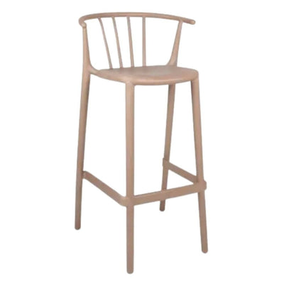 TABURETE RESOL WOODY ALTO GREEN EDITION | Taburete Ocasional para Barra | 75.5 cm | Inyección Fibra de Vidrio y PP | 100% Reciclados Protección UV | Interior + Exterior - 05887 - Resol - NOGAL BEAT - Bancos