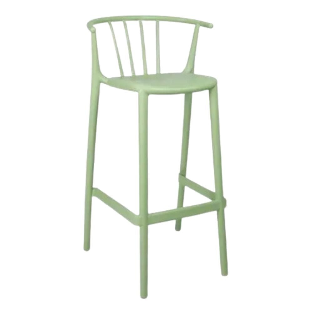 TABURETE RESOL WOODY ALTO GREEN EDITION | Taburete Ocasional para Barra | 75.5 cm | Inyección Fibra de Vidrio y PP | 100% Reciclados Protección UV | Interior + Exterior - 05888 - Resol - NOGAL BEAT - Bancos