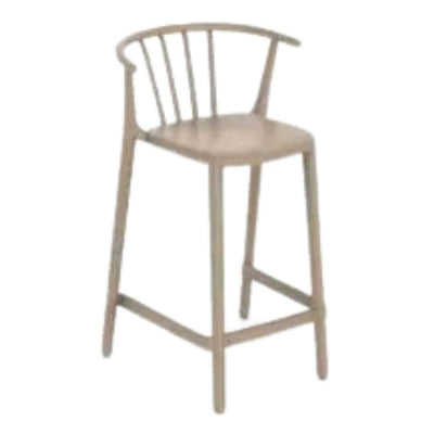 TABURETE RESOL WOODY MEDIO | Taburete Ocasional para Barra | 65.5 cm | Fibra de Vidrio Polipropileno | Protección UV | Interior + Exterior - 05457 - Resol - NOGAL BEAT - Bancos