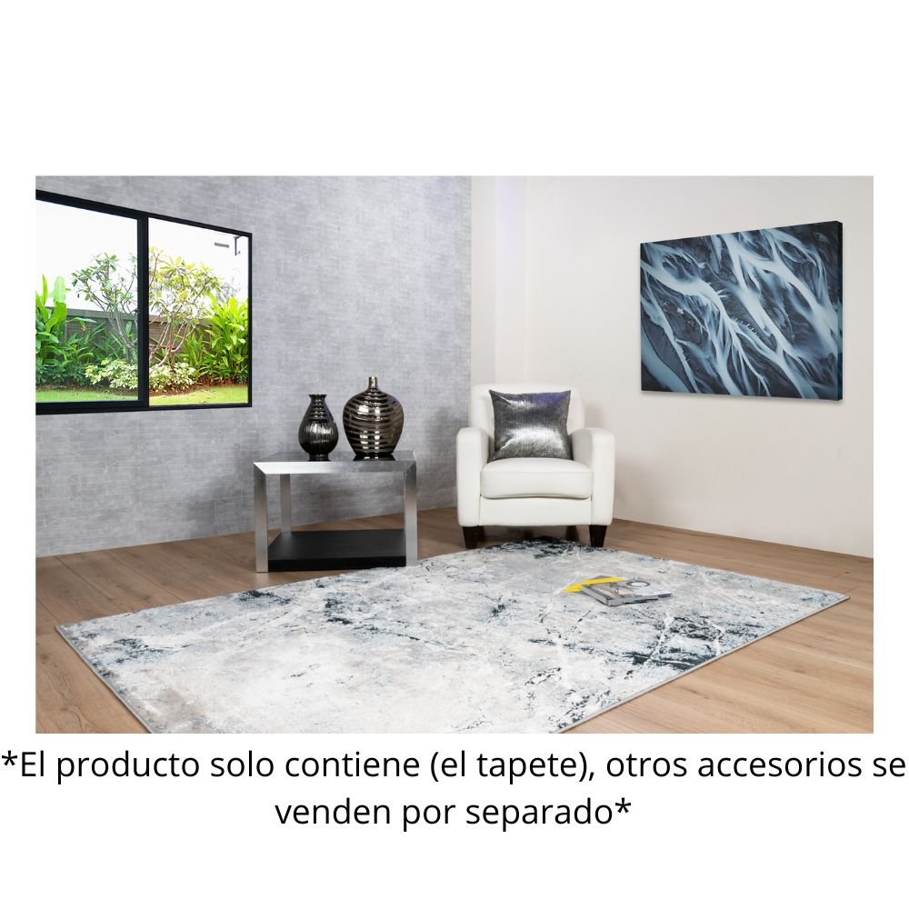 Tapete Decorativo para Estudio o Biblioteca - LAVIN ARTEMA U6012 - Azul Plata - Rectangular y Circular Varias Medidas - U6012 - 60 x 90 - LAVIN - NOGAL BEAT - Tapetes