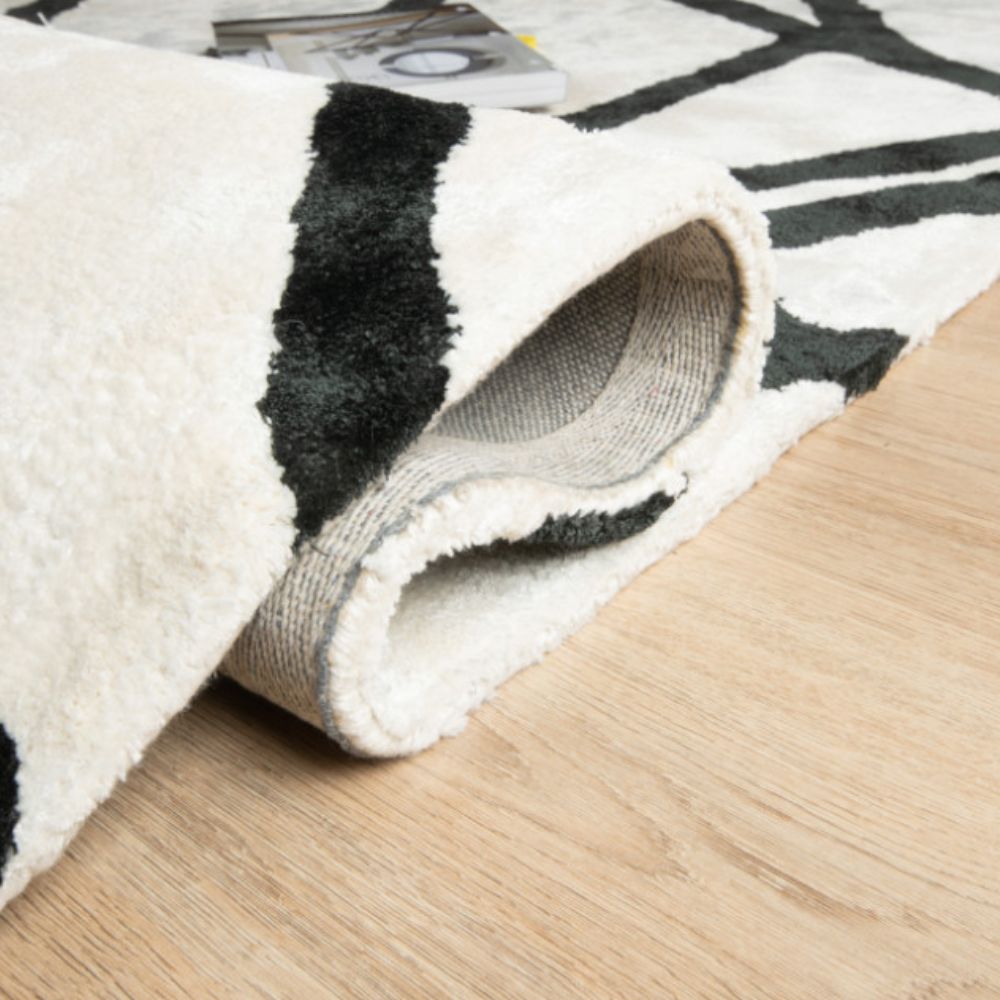 TAPETE LAVIN GAYA D2018 | Tapete Decorativo para Recepción Hotel Hogar Departamento Sala | MARFIL NEGRO | Varias Medidas | Rectangular | Interior |  Hotel Residencia Recepción Alfombra Sala Dormitorio Comedor Cocina Baño Oficina Entrada Pasillo Casa