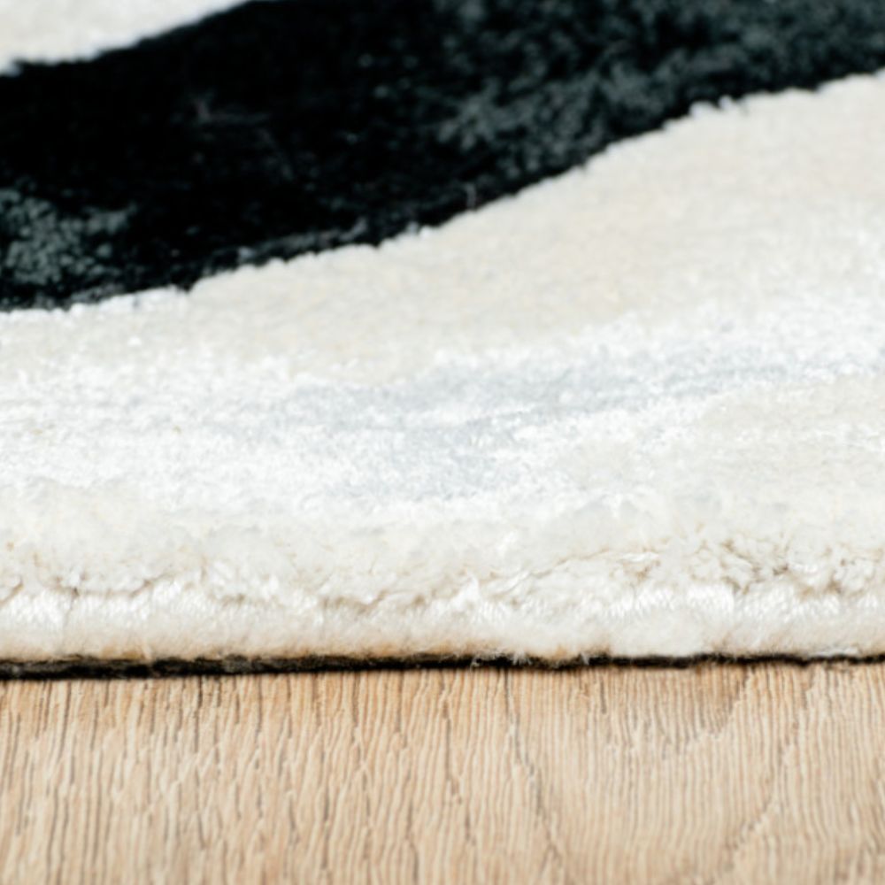 TAPETE LAVIN GAYA D2018 | Tapete Decorativo para Recepción Hotel Hogar Departamento Sala | MARFIL NEGRO | Varias Medidas | Rectangular | Interior | Hotel Residencia Recepción Alfombra Sala Dormitorio Comedor Cocina Baño Oficina Entrada Pasillo Casa