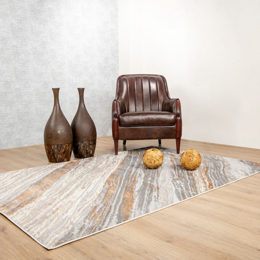 TAPETE LAVIN TERRA T9033 | Tapete Decorativo para Recepción Hotel Hogar Departamento Sala | CREMA ORO | Varias Medidas | Rectangular | Interior - T9033-60 x 90 - LAVIN - NOGAL BEAT - Tapetes
