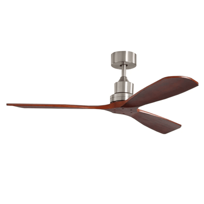 Ventilador Decorativo de Techo para Sala de Juntas - MASTERFAN EEROS SATINADO - Varios Colores - 3 Aspas Áreas Grandes - Eeros Satinado - Masterfan - NOGAL BEAT - Ventilador Decorativo