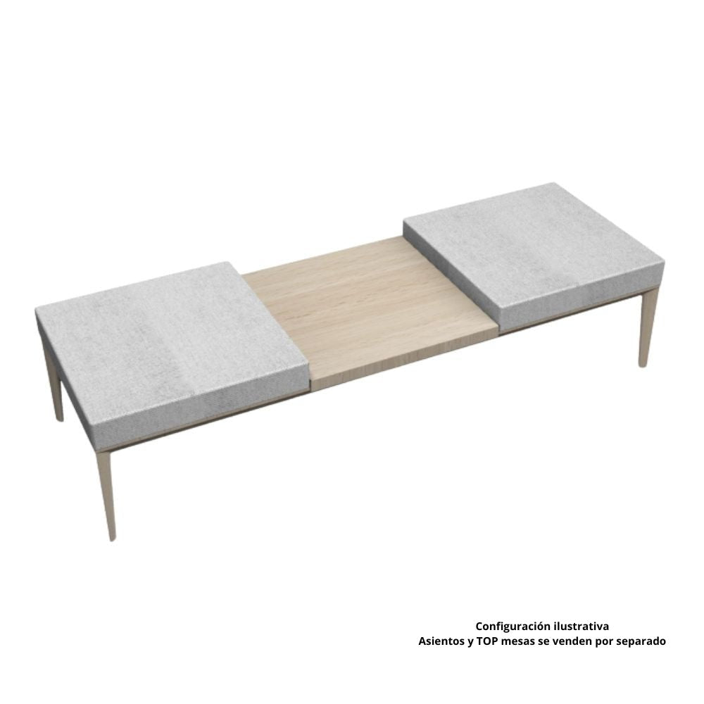 Base de Sala de Espera Modular de Diferentes Plazas - LABENZE ZELIG - Madera Natural Mesa De Hotel Mesa De Lounge Mesa De Lobby Mesa Funcional Mesa Duradera Mesa De Fácil Mantenimiento Mobiliario De Hostelería Mobiliario De Restaurante Mobiliario De Bar  Mobiliario Para Salas De Espera