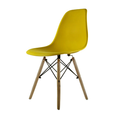 SILLA KINGSTRONG JM-1618 OSLO SILL0361577 | Silla Comercial Diseño Tipo de Charles y Ray Eames para Cafetería | Base Polipropileno | Patas Madera Entrecruzadas | Polipropileno Madera | Interior Restaurante Bistro Hotel