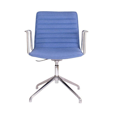 SILLA OFFIHO BLACK ENEAS OHV-144 ALUMINIO | Respaldo Bajo | Base Estrella de 4 puntas | Azul | Tapizado | Interior | Oficina Despacho