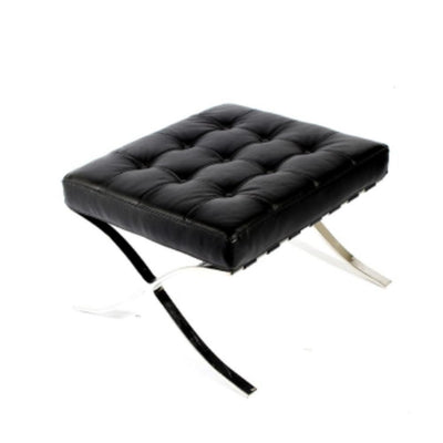 SILLON NOGAL BEAT AVIÑON OTTOMAN | Sillón Tipo Barcelona Ludwing Mies Van Der Rohe Hotel | Base Estructura de Acero | Cojín de Espuma | Interior