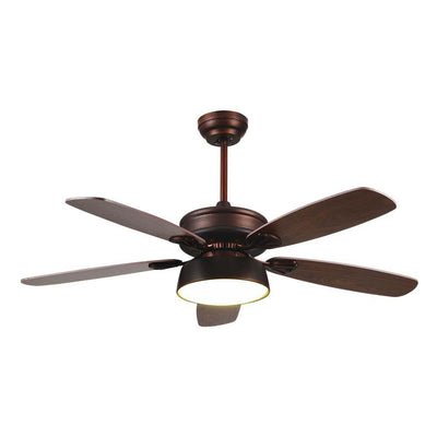Ventilador decorativo de techo Masterfan Polux 52 de 5 aspas color chocolate con estructura chocolate y luz LED