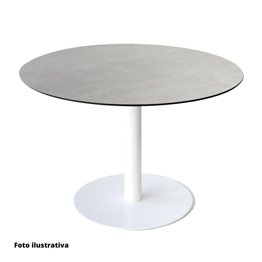 Labenze Base R1 Altura 50 cm Acero Pintado Columna Cilindrica Plato - 160-08420-BCO - Labenze - NOGAL BEAT -