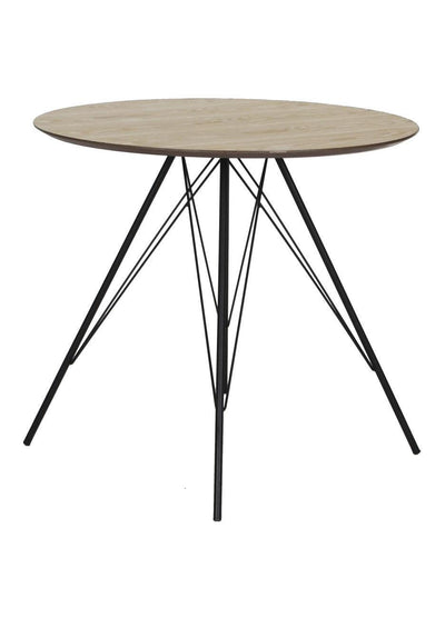 MESA NOGAL BEAT MESA GANTE DINNING | Mesa Ocasional Decorativa Salas de Descanso Complemento de Muebles | 72 cm | Base Estructura de Metal | Color Natural | Cubierta de Madera | Interior - MESA GANTE DINNING - MDO - NOGAL BEAT -