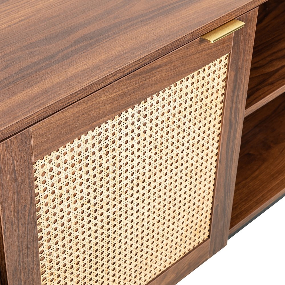 Nogal Beat Akumal Rattan Credenza - CRED0903546 - Mundo In - NOGAL BEAT -