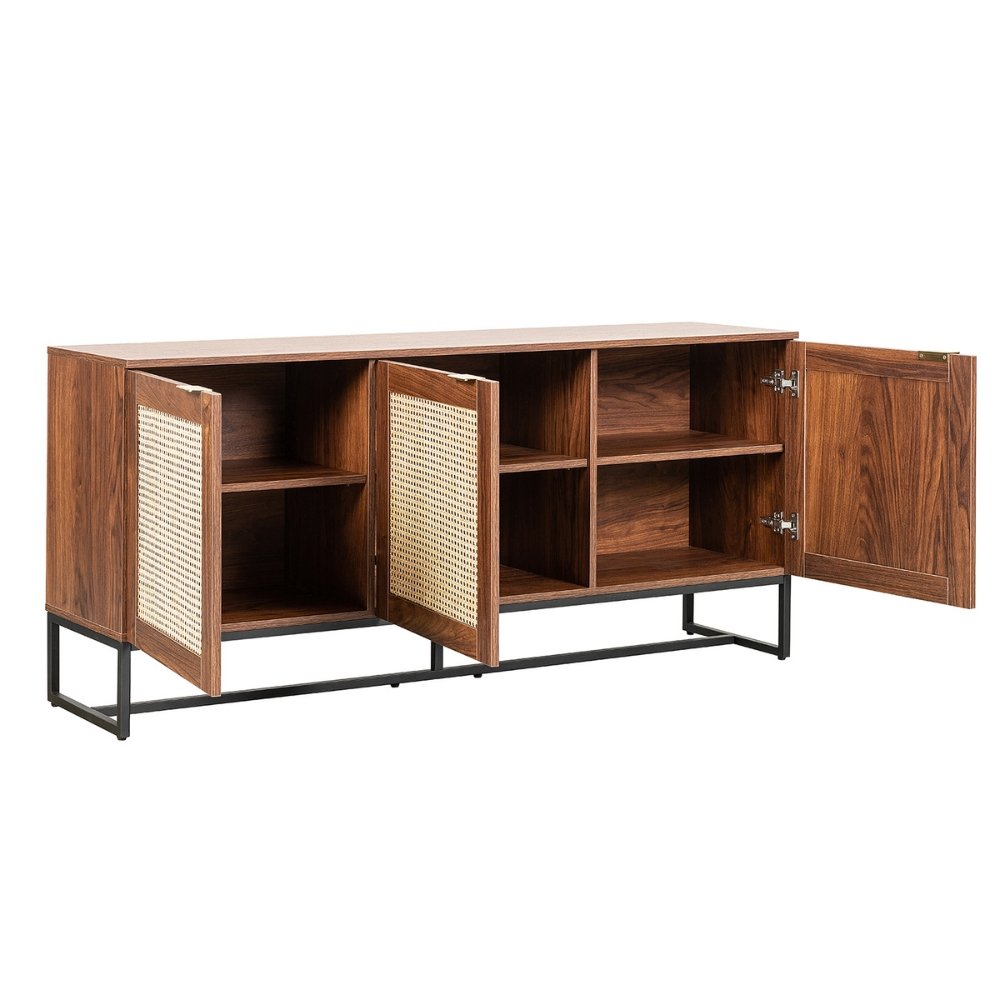 Nogal Beat Akumal Rattan Credenza - CRED0903546 - Mundo In - NOGAL BEAT -