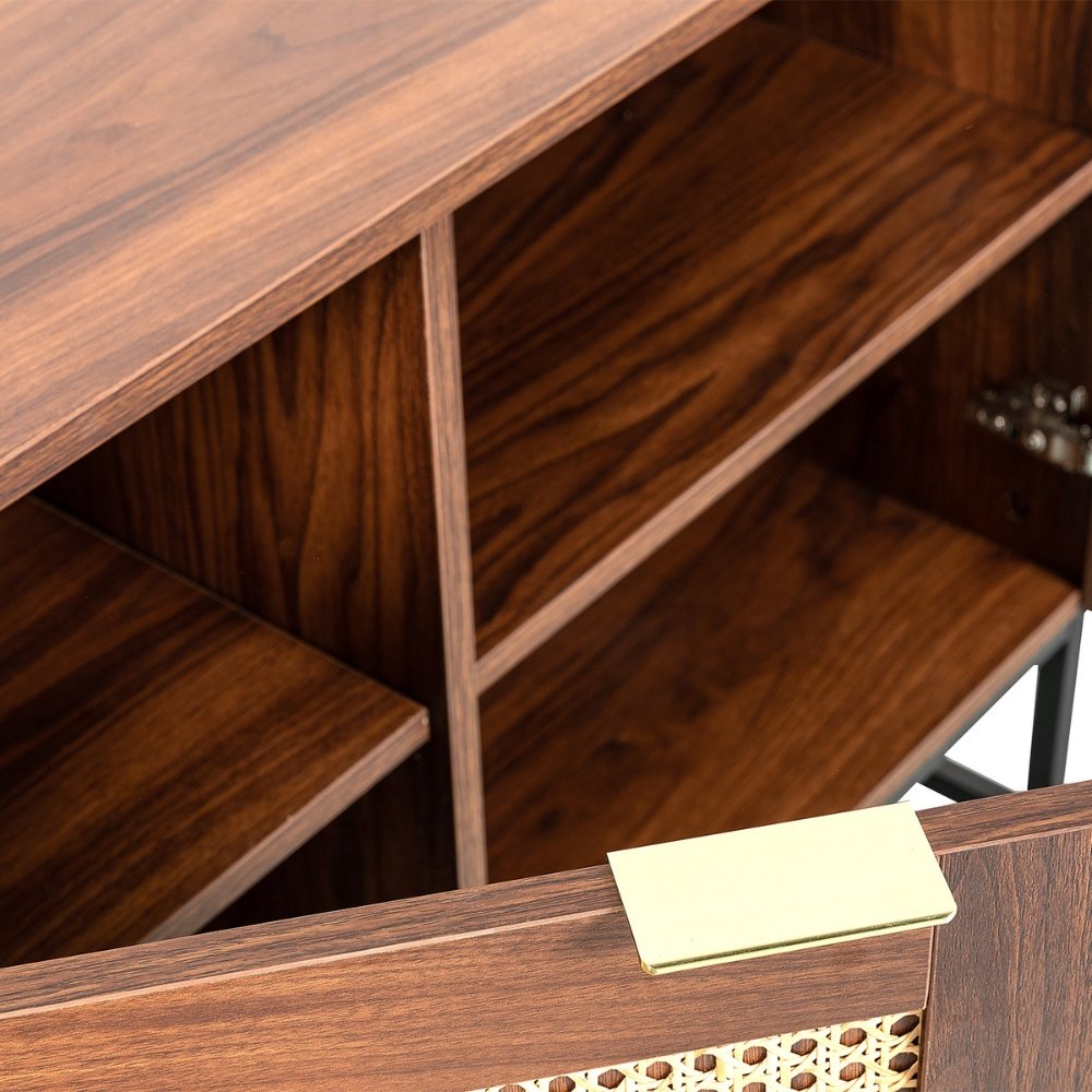 Nogal Beat Akumal Rattan Credenza - CRED0903546 - Mundo In - NOGAL BEAT -