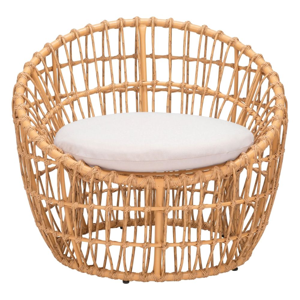 NOGAL BEAT DARCE SASSO | Silla Decorada | Extructura en Aluminio | Beige y Natural | Tejido Ratán Sintético | Exterior - 703975 - Zuo - NOGAL BEAT -
