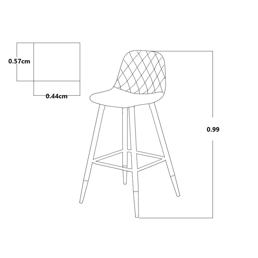 Nogal Beat Enola Banco Alto Asiento Respaldo Tapizado Elegante - B-350SGO-NE - Piccola - NOGAL BEAT -
