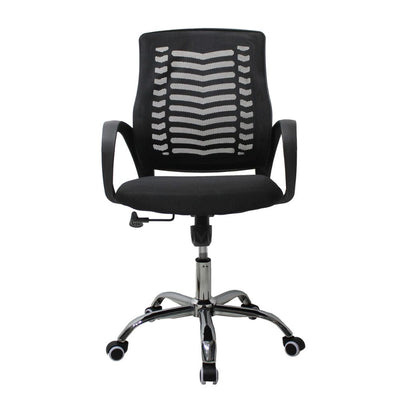 SILLA KINGSTRONG JM-108 MESH NEGRO SILL0903716 | Silla Operativa Frecuente Trabajadores de Oficina | Descansabrazos | Base Estrella Cromada Rodajas | Tapizado Mesh | Polipropileno | Interior | Secretarial para Escritorio Oficina Despacho Bufete Agencia para uso Laboral Empresarial Trabajo Respaldo Reclinable Variación de Altura Mundo In