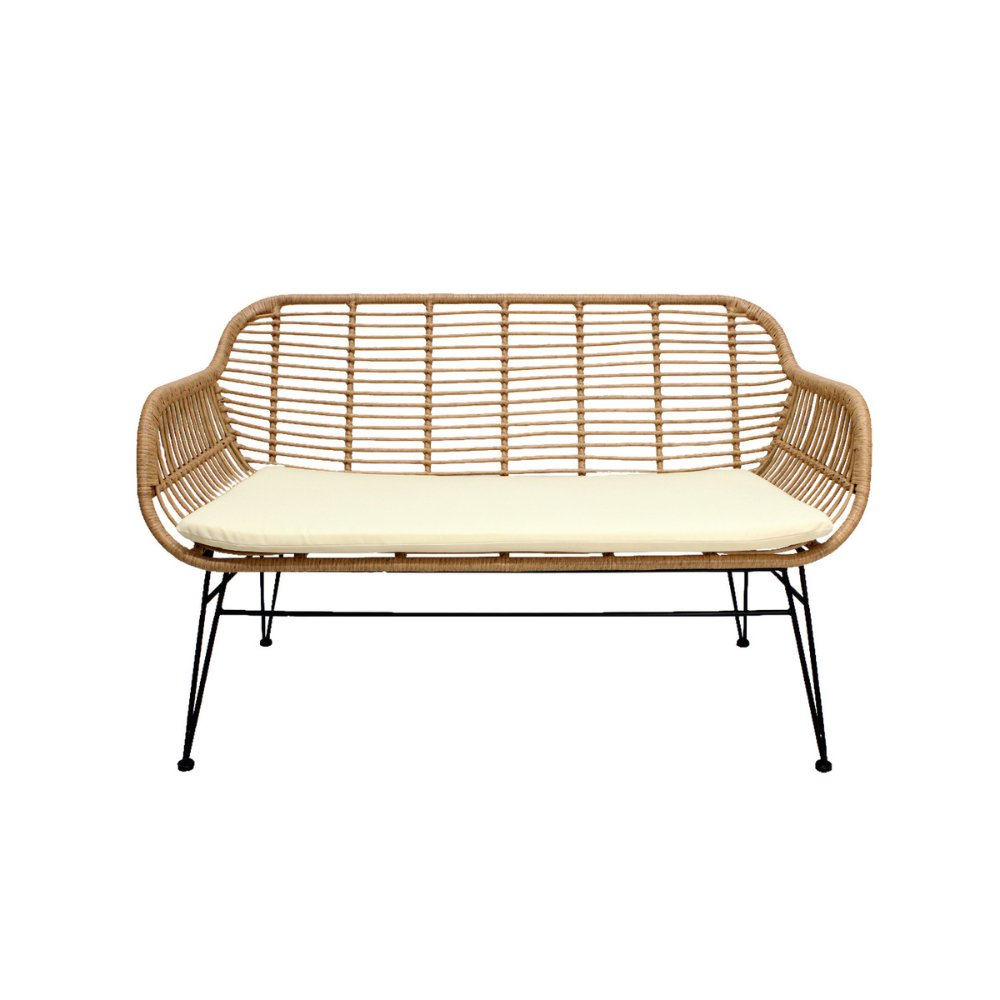 NOGAL BEAT LOVESEAT EXTERIOR TOBAGO | Silla para Exterior Jardin Terraza Patio Cafeteria | Rattan Sintetico | Interior + Exterior - SALA0904159 - Mundo In - NOGAL BEAT -