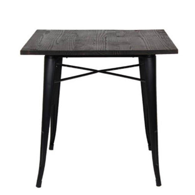 Nogal Beat Mesa Bolton Dinning Tipo Tolix 80 X 80 X 75 Cubierta De Madera Base De Acero Interior - BOLTON DINNING TABLE - MDO - NOGAL BEAT - Mesas