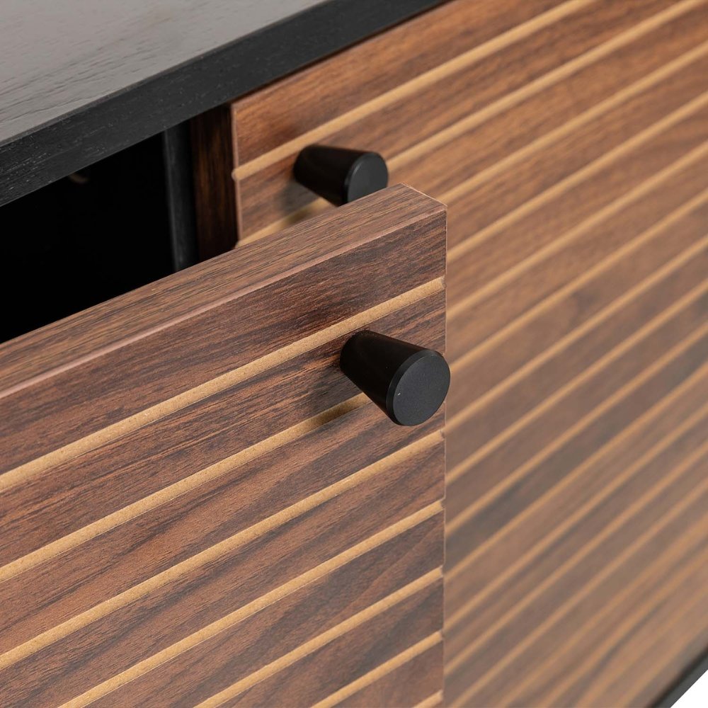 Nogal Beat Piamonte 160x40 Negro Credenza - CRED0903527 - Mundo In - NOGAL BEAT -