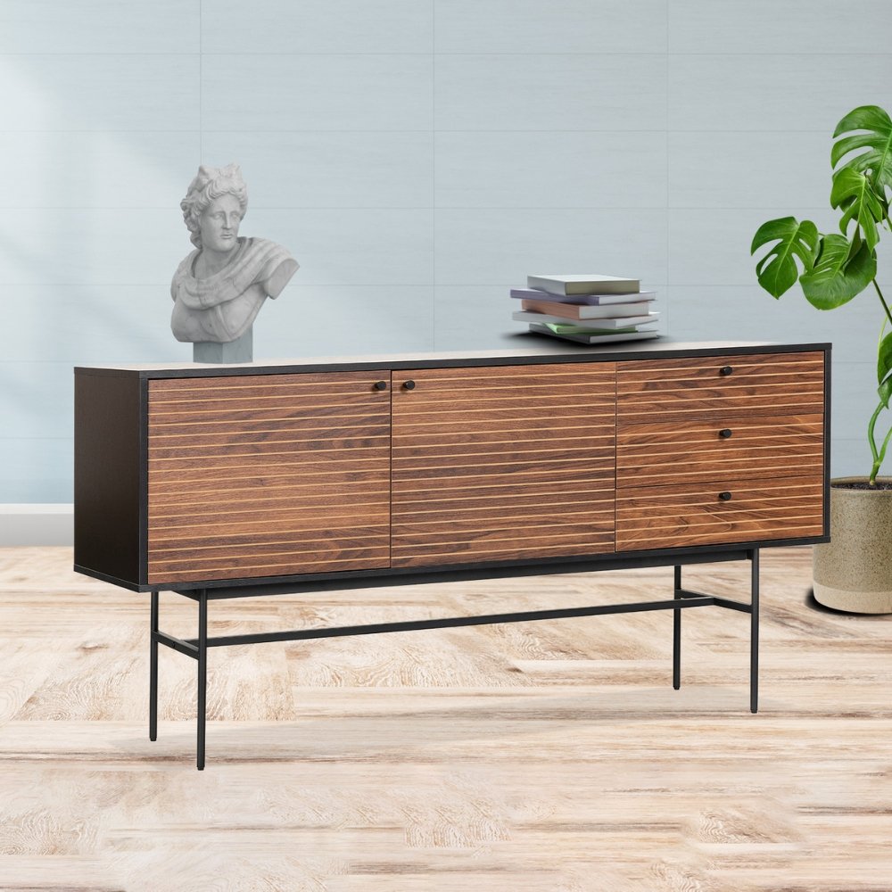 Nogal Beat Piamonte 160x40 Negro Credenza - CRED0903527 - Mundo In - NOGAL BEAT -