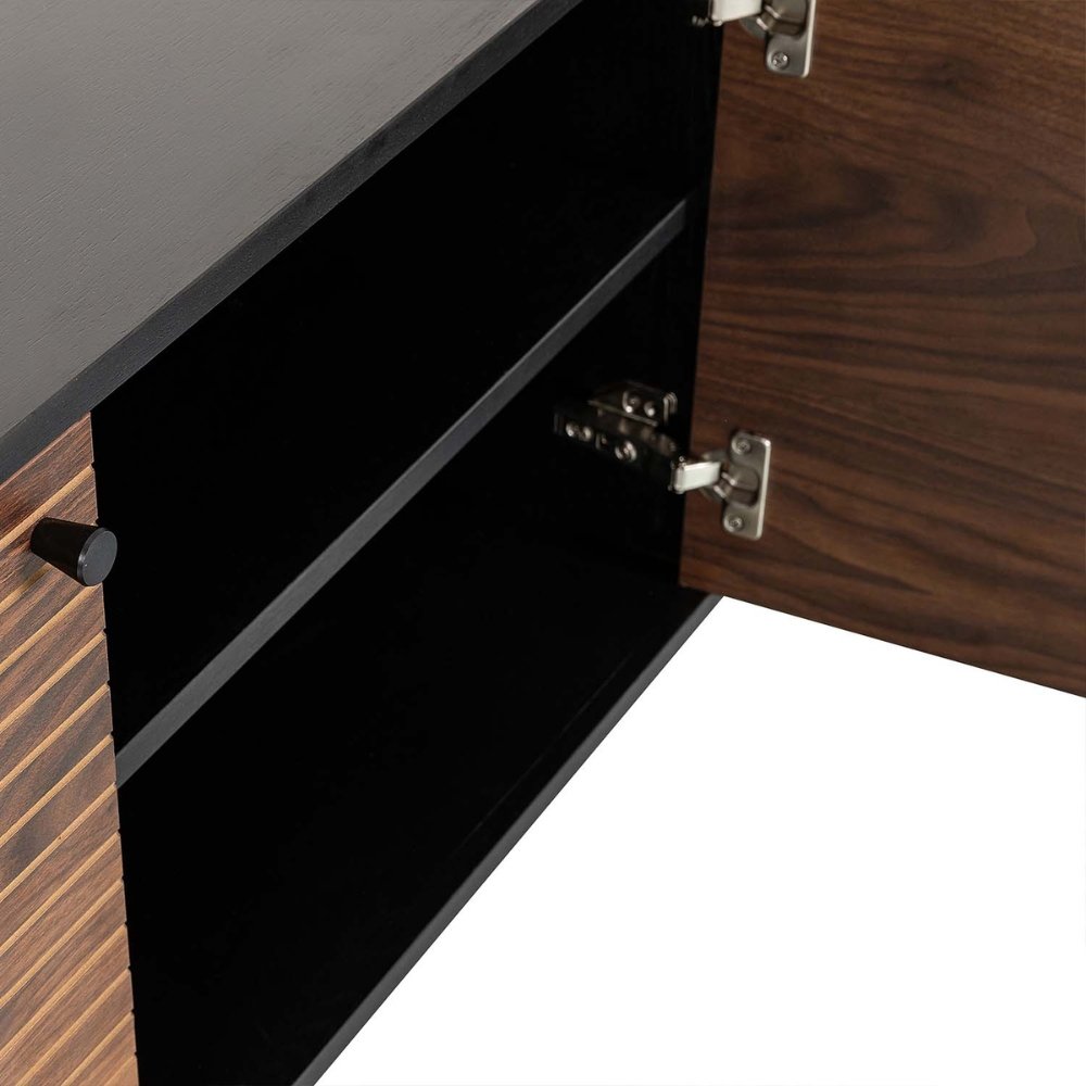 Nogal Beat Piamonte 160x40 Negro Credenza - CRED0903527 - Mundo In - NOGAL BEAT -