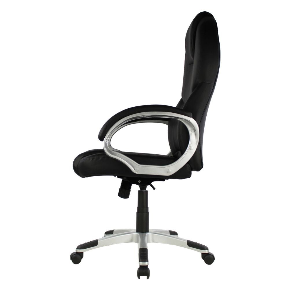 SILLA KINGSTRONG MOB-1107 Segovia SILL0903524 | Silla Ejecutiva Uso de Oficina | Base Estrella Giratoria | Tapizado Tela | Poliuretano | Interior | Poliuretano Alto Respaldo Tela Tipo “Mesh” Acero Cromado Soporte Lumbar Estrella Cromada Base Móvil Plastificada Tipo Estrella con Rodajas Negra Para Buena Postura Base Pistón Neumático Palanca Reguladora Comodidad Buen Diseño Oficina Home Office Corporativo Rodajas de Nylon Comodidad Espacio de Trabajo Alta Calidad Acojinamiento Extra en Zona de Cabeza y Borde