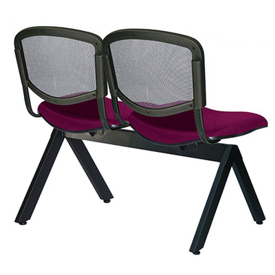 Offiho Banca Ellitico Net Ohr-2400-2P Visita Malla Hule Espuma Laminado Flexible Base Acero Travesaños Uso Interior - OHR-2400-2P - OFFIHO - NOGAL BEAT - Banca