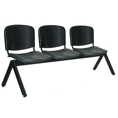 Offiho Banca Ellitico Ohr-2600-3P 3 Asientos Polipropileno Base 4 Puntas Acero Tubular Uso Interior - OHR-2600-3P - OFFIHO - NOGAL BEAT - Banca