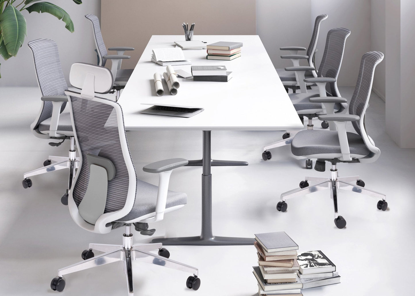 Offiho Silla Crew Ohe-112 Gris Oficina Operativa Base Estrella Respaldo En Malla Gris Ergonomica - OHE-112gris - OFFIHO - NOGAL BEAT - Silla para oficina