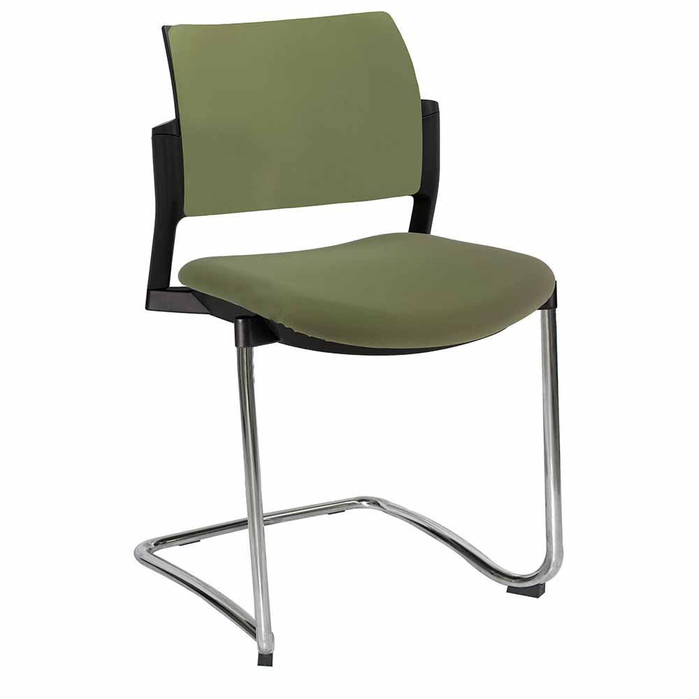 Offiho Silla Kyos Oht-339Cr Visita Base Trineo Asiento Y Respaldo Tapizado Estructura Terminado En Cromo Ergonomica - OHT-339CR - OFFIHO - NOGAL BEAT - Sillas