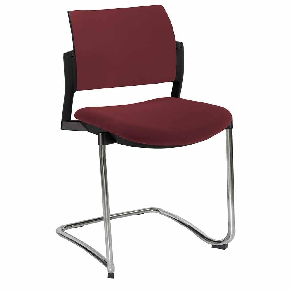 Offiho Silla Kyos Oht-339Cr Visita Base Trineo Asiento Y Respaldo Tapizado Estructura Terminado En Cromo Ergonomica - OHT-339CR - OFFIHO - NOGAL BEAT - Sillas