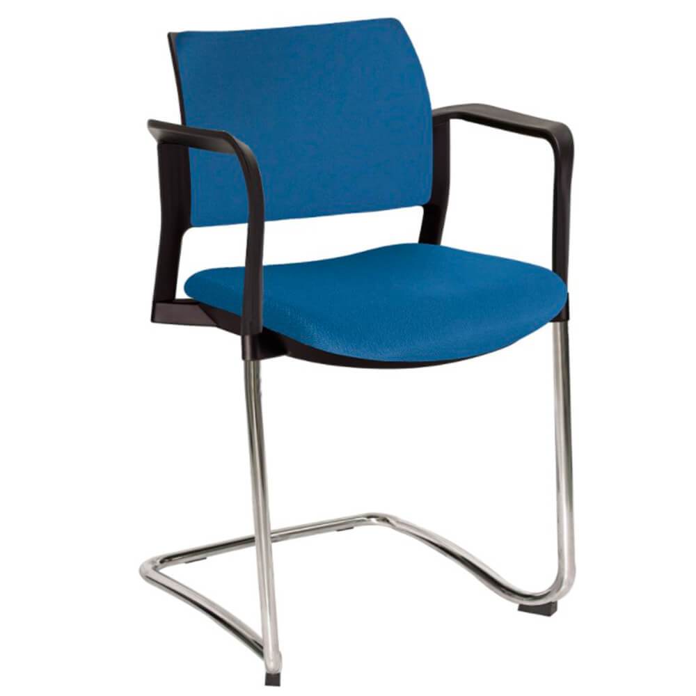 Offiho Silla Kyos Oht-340Cr Visita Base Trineo Asiento Y Respaldo Tapizado Con Descansabrazos Estructura Terminado En Cromo Ergonomica - OHT-340CR - OFFIHO - NOGAL BEAT - Sillas