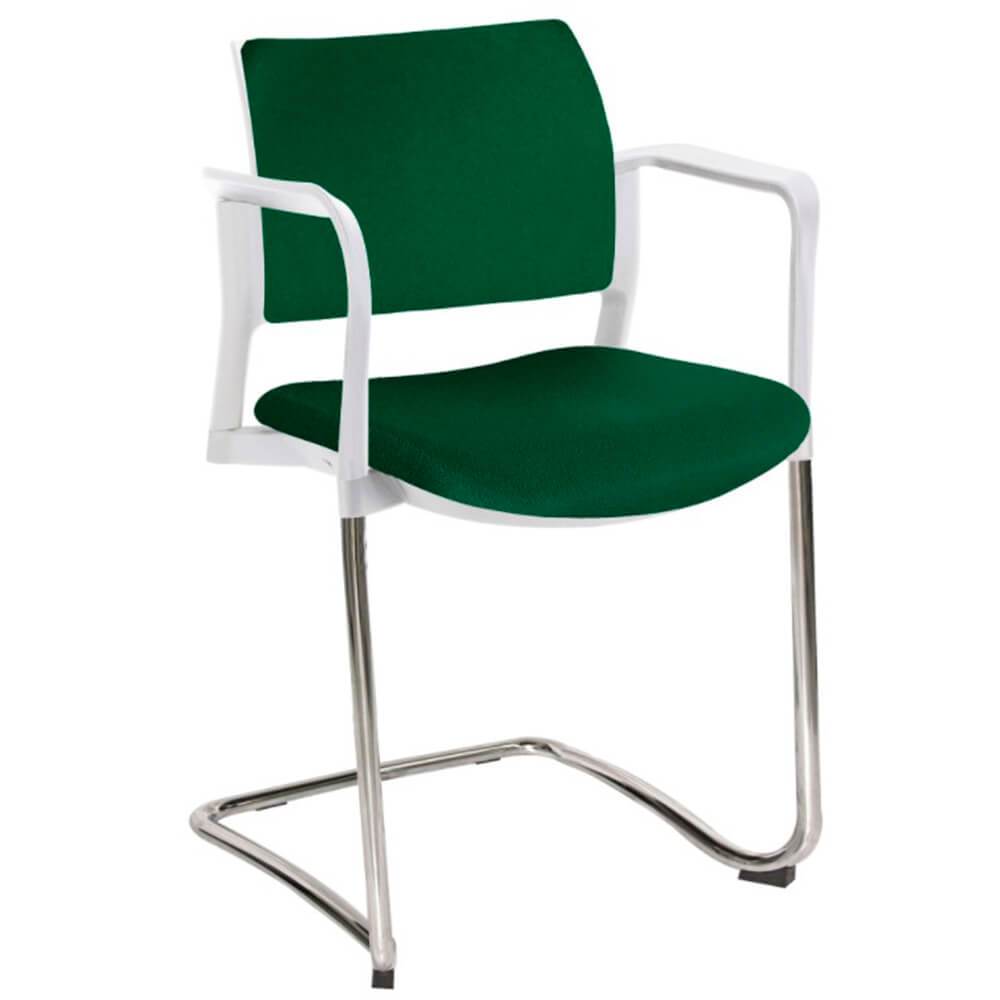 Offiho Silla Kyos Oht-340Cr Visita Base Trineo Asiento Y Respaldo Tapizado Con Descansabrazos Estructura Terminado En Cromo Ergonomica - OHT-340CR - OFFIHO - NOGAL BEAT - Sillas