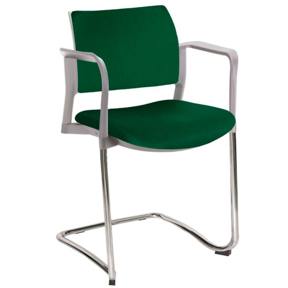 Offiho Silla Kyos Oht-340Cr Visita Base Trineo Asiento Y Respaldo Tapizado Con Descansabrazos Estructura Terminado En Cromo Ergonomica - OHT-340CR - OFFIHO - NOGAL BEAT - Sillas