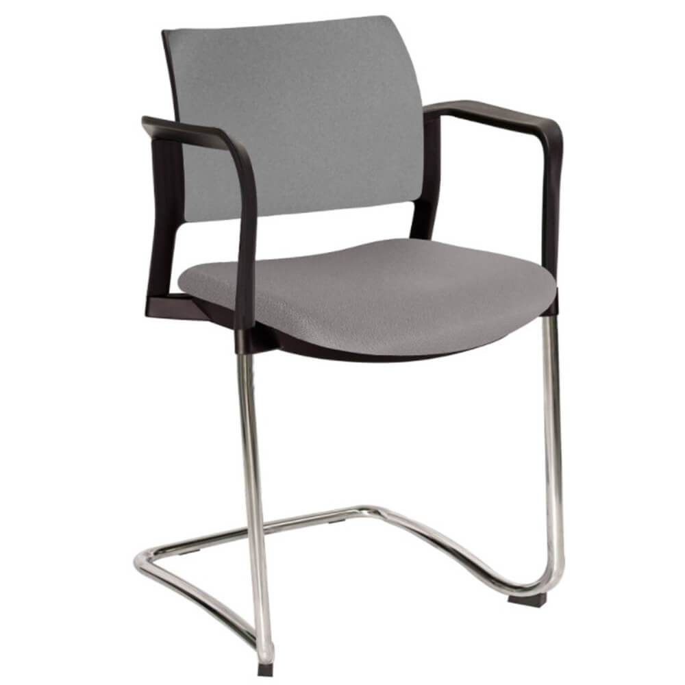Offiho Silla Kyos Oht-340Cr Visita Base Trineo Asiento Y Respaldo Tapizado Con Descansabrazos Estructura Terminado En Cromo Ergonomica - OHT-340CR - OFFIHO - NOGAL BEAT - Sillas