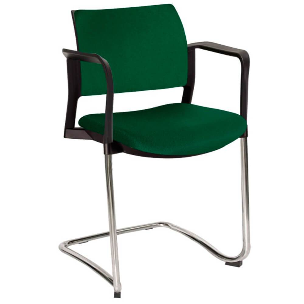 Offiho Silla Kyos Oht-340Cr Visita Base Trineo Asiento Y Respaldo Tapizado Con Descansabrazos Estructura Terminado En Cromo Ergonomica - OHT-340CR - OFFIHO - NOGAL BEAT - Sillas