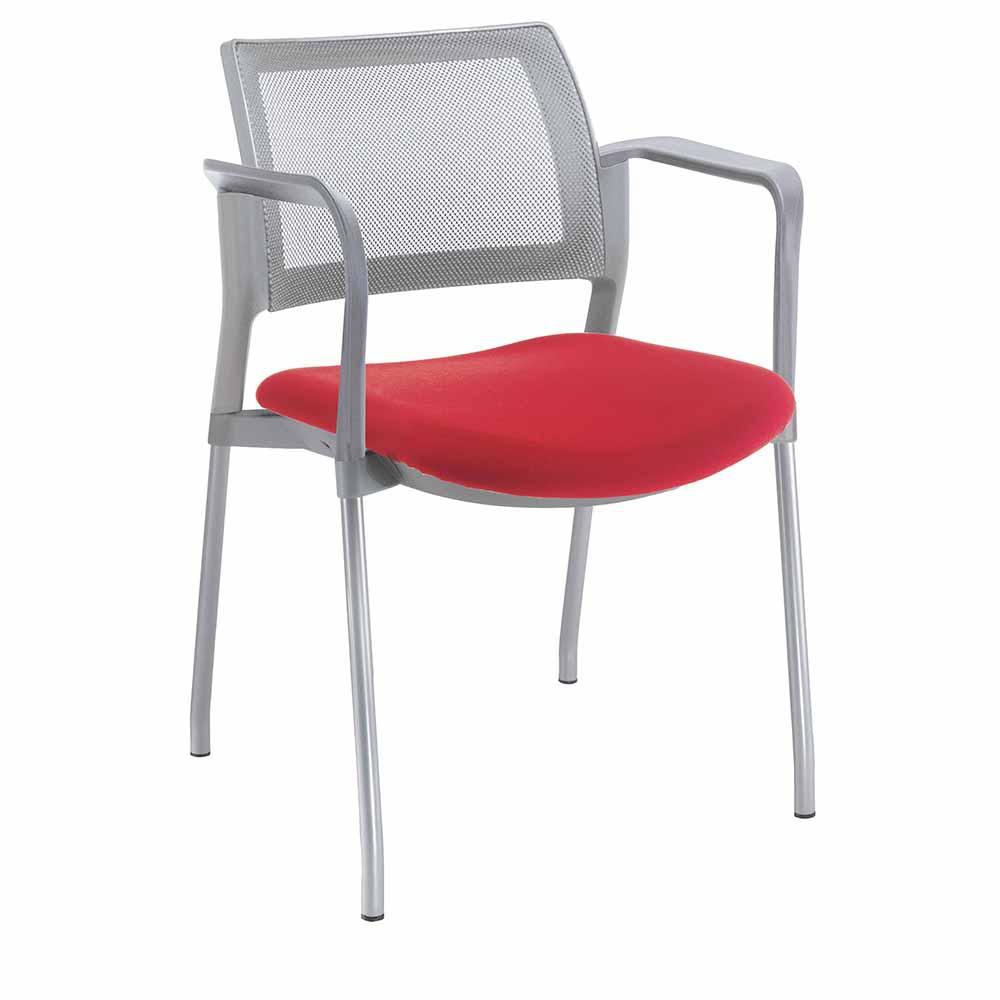Offiho Silla Kyos Ohv-367 Visita Asiento Acojinado Respaldo En Malla Con Descansabrazos Ergonomica - OHV-367 - OFFIHO - NOGAL BEAT - Silla para oficina