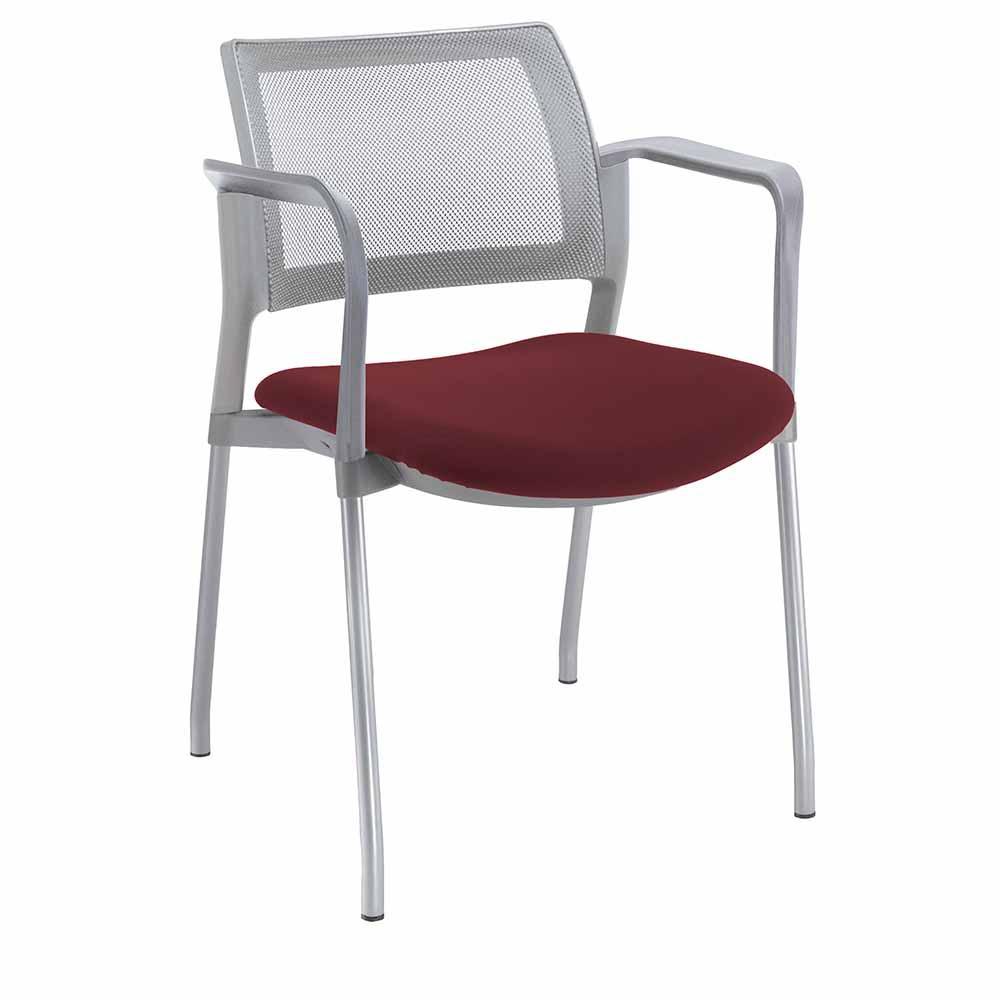 Offiho Silla Kyos Ohv-367 Visita Asiento Acojinado Respaldo En Malla Con Descansabrazos Ergonomica - OHV-367 - OFFIHO - NOGAL BEAT - Silla para oficina