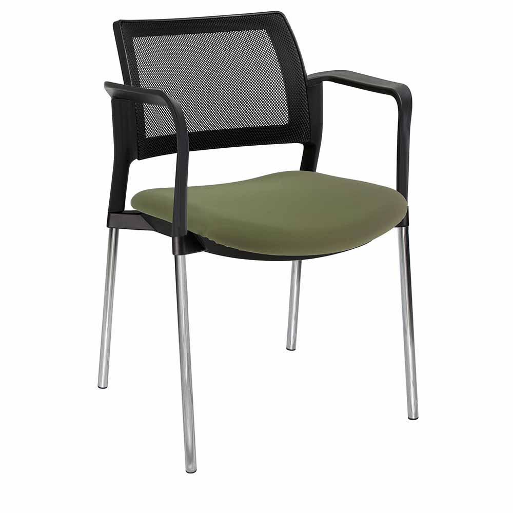 Offiho Silla Kyos Ohv-371Cr Visita Asiento Acojinado Respaldo En Malla Con Descansabrazos Estructura Terminado En Cromo Ergonomica - OHV-371CR - OFFIHO - NOGAL BEAT - Sillas