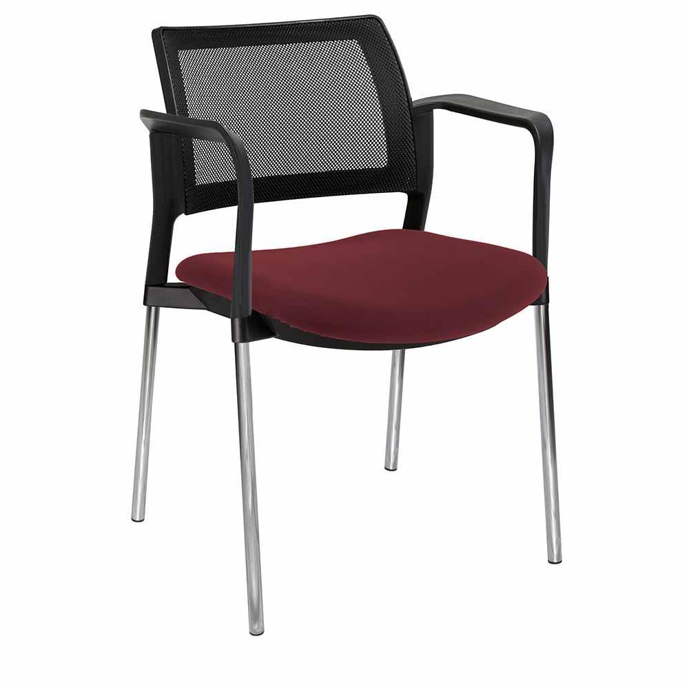 Offiho Silla Kyos Ohv-371Cr Visita Asiento Acojinado Respaldo En Malla Con Descansabrazos Estructura Terminado En Cromo Ergonomica - OHV-371CR - OFFIHO - NOGAL BEAT - Sillas