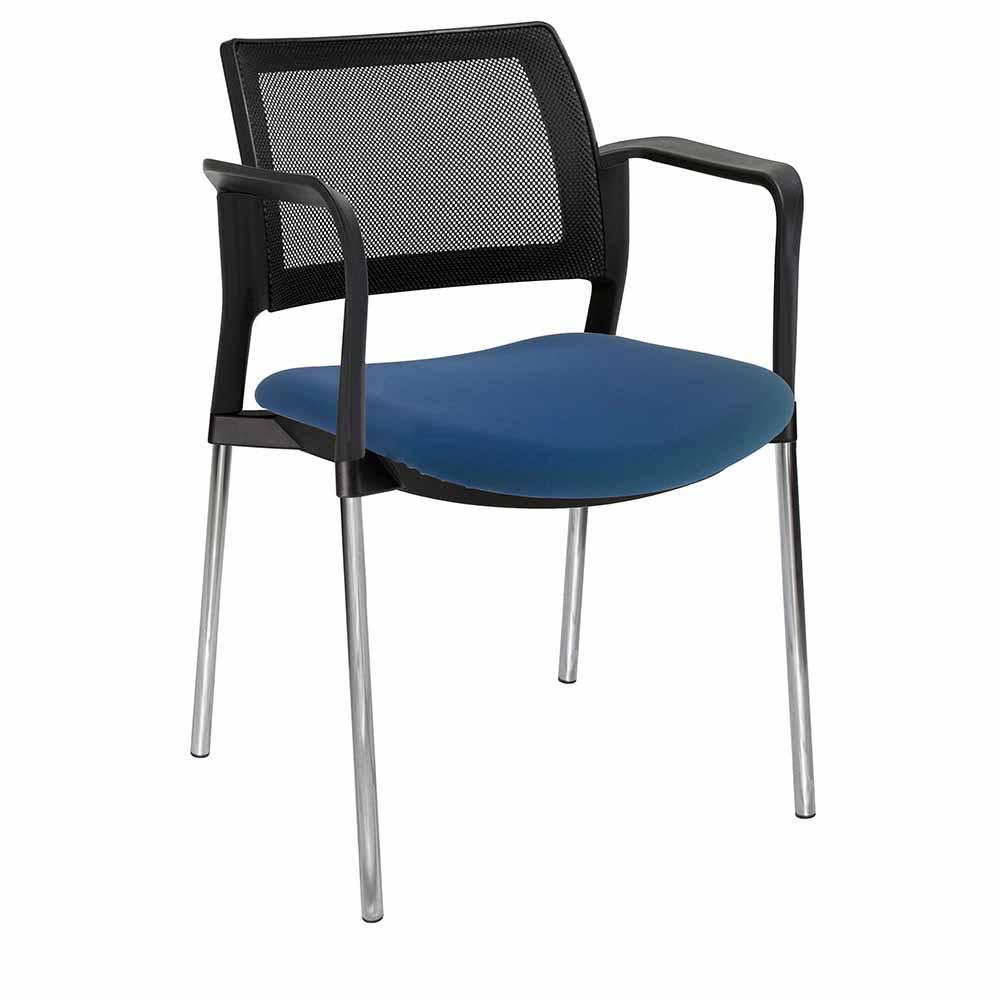 Offiho Silla Kyos Ohv-371Cr Visita Asiento Acojinado Respaldo En Malla Con Descansabrazos Estructura Terminado En Cromo Ergonomica - OHV-371CR - OFFIHO - NOGAL BEAT - Sillas