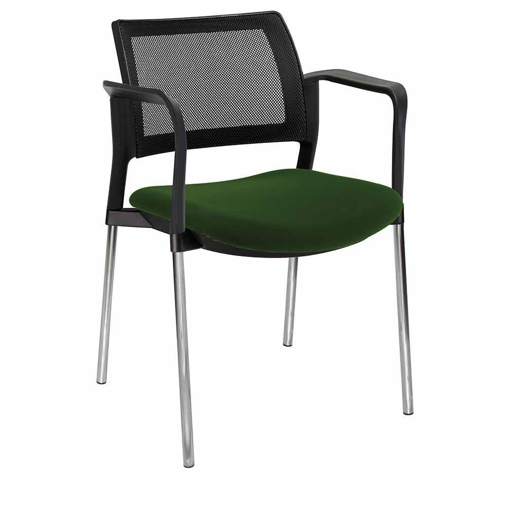 Offiho Silla Kyos Ohv-371Cr Visita Asiento Acojinado Respaldo En Malla Con Descansabrazos Estructura Terminado En Cromo Ergonomica - OHV-371CR - OFFIHO - NOGAL BEAT - Sillas