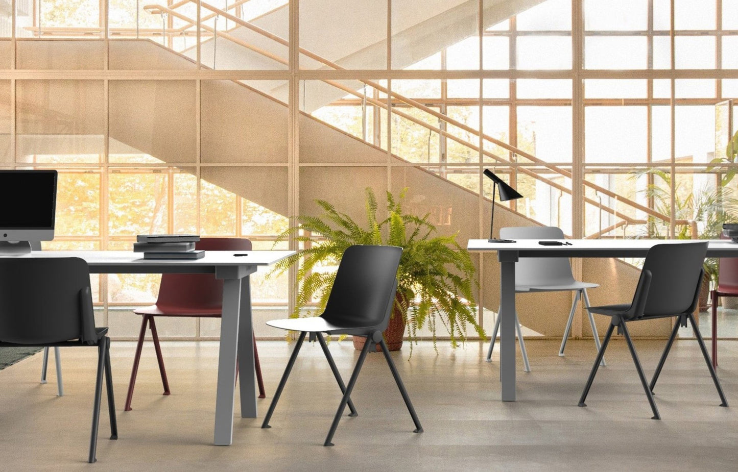 SILLA OFFIHO PLUS OHV-73 | Silla Sala Espera | Base 4 Puntas | Varios Colores | Polipropileno | Exterior | Conferencia Auditorio Aulas Capacitación Funcional Ambientada