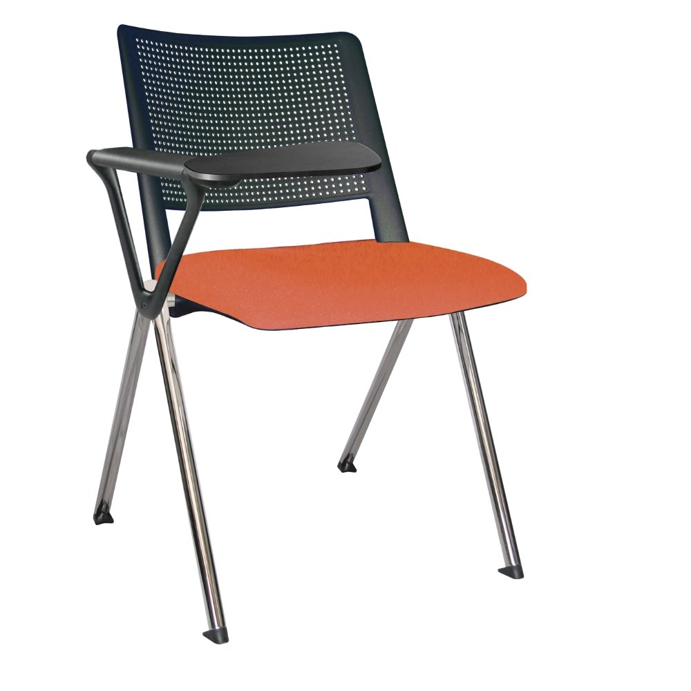 Offiho Silla Pupitre Revolution Ohp-87Cr Escolar Paleta Lateral 86Al Negro Asiento Y Respaldo En Una Pieza En Polipropileno De Alta Resistencia Tapizada - OHP-87CR - OFFIHO - NOGAL BEAT - Sillas