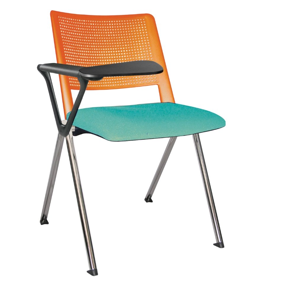 Offiho Silla Pupitre Revolution Ohp-87Cr Escolar Paleta Lateral 86Al Negro Asiento Y Respaldo En Una Pieza En Polipropileno De Alta Resistencia Tapizada - OHP-87CR - OFFIHO - NOGAL BEAT - Sillas